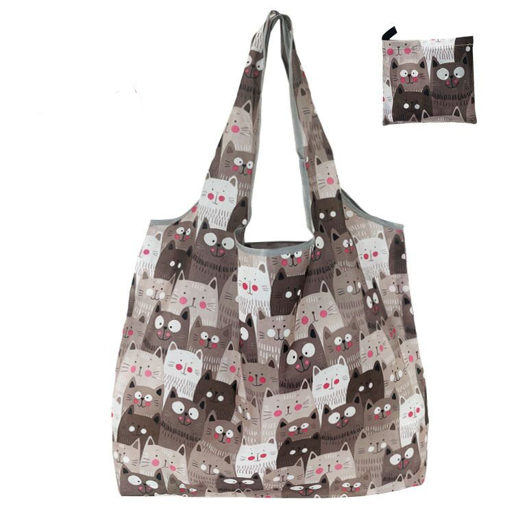 Foldable Shopping Bag Environmental Recyclable Grocery Bag Travel Tote Pouch Eco Friendly Multiple Use Reusable